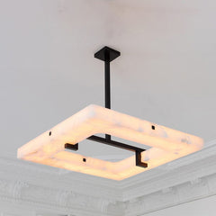 Amelia Square Alabaster Living Room Chandelier - Franing