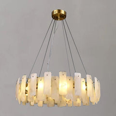 Alabaster Square Sheet Round Chandelier - Franing
