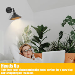 2-pack Vintage Black Battery Operated Wall Light Set of 2, Vintage Wireless Dimmable Wall Light with Remote Control