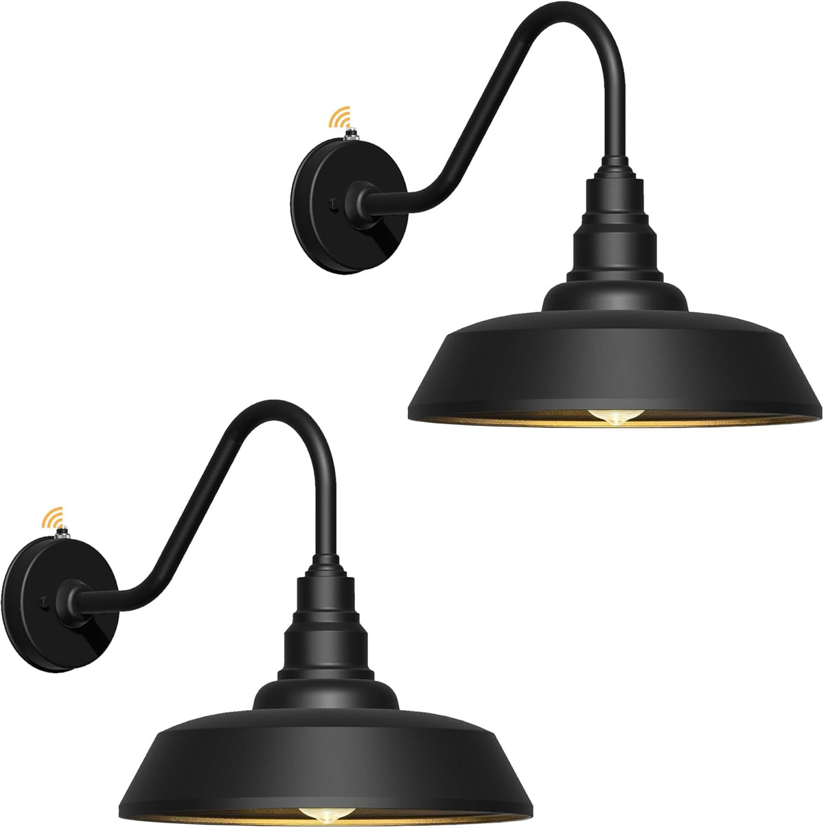 2 pack Dusk to Dawn Barn Light Large Size, Outdoor Waterproof Gooseneck Barn Light