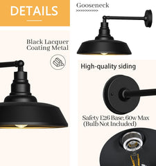 Premium Outdoor Barn Light – Straight Arm Farmhouse Wall Sconce for Patio, Garage, or Entryway