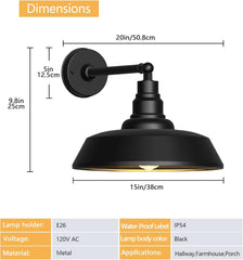 Premium Outdoor Barn Light – Straight Arm Farmhouse Wall Sconce for Patio, Garage, or Entryway