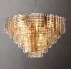 Siren CLEAR ROUND GLASS  CHANDELIER 41" 36'' - Franing
