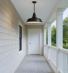 Black Farmhouse Pendant Light – Industrial Dome Ceiling Fixture, 15" & 18"
