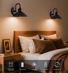 Battery-Powered Wall Light Set of 2, Black Vintage Industrial Style Wireless Wall Light, Installation Video