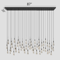 Soltaire Linear Chandelier 37'' 50'' 70'' 87"W 120"W - Franing