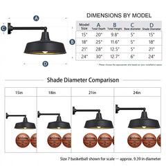 2-Pack Outdoor Wall Lights – Modern Farmhouse Straight Arm Barn Sconces