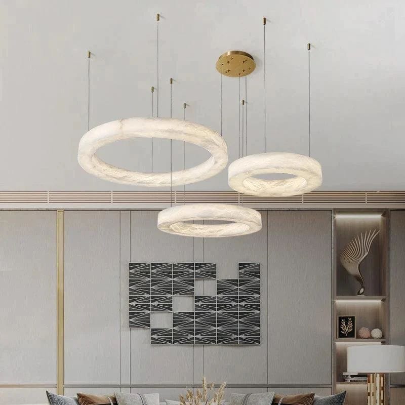 Alabaster Round Morden Pendant - Franing
