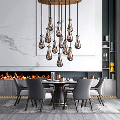 Raindrop Round Chandelier 36", Rain Chandelier - Franing