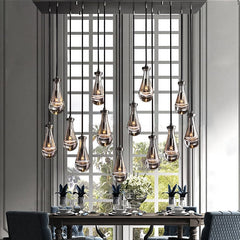 Raindrop Linear Chandelier 54", Rain Chandelier - Franing