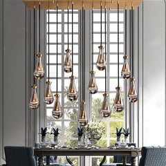 Raindrop Linear Chandelier 54", Rain Chandelier - Franing