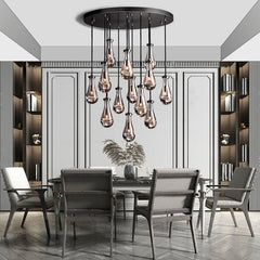 Raindrop Round Chandelier 36", Rain Chandelier - Franing