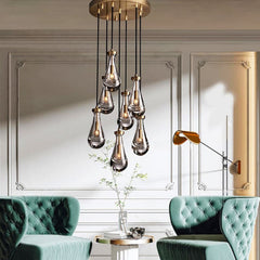 Raindrop Round Chandelier 18", Rain Chandelier - Franing
