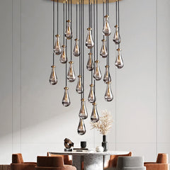 Raindrop Round Chandelier 47", Rain Chandelier - Franing