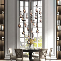 Raindrop Round Chandelier 47", Rain Chandelier - Franing