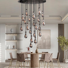 Raindrop Round Chandelier 36", Rain Chandelier - Franing