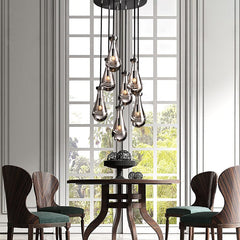 Raindrop Round Chandelier 18", Rain Chandelier - Franing