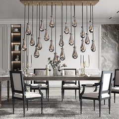 Raindrop Linear Chandelier 54", Rain Chandelier - Franing