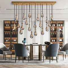 Raindrop Linear Chandelier 72", Rain Chandelier - Franing