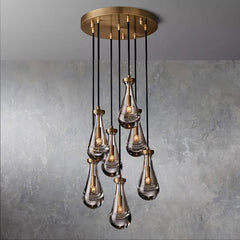 Raindrop Round Chandelier 18", Rain Chandelier - Franing