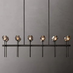 Boule Cristal Double Linear Chandelier 60" - Franing
