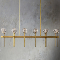 Boule Cristal Double Linear Chandelier 60" - Franing