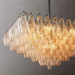 Chiara Glass Multi-Tier Square Chandelier 32"SQ - Franing