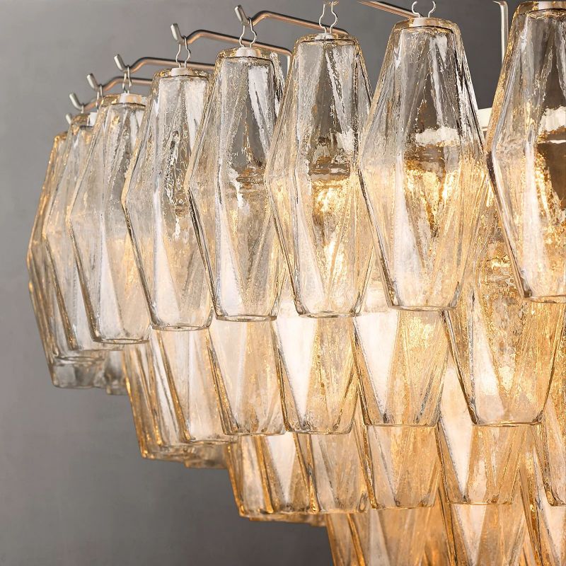 Chiara Glass Multi-Tier Round Chandelier 47" - Franing