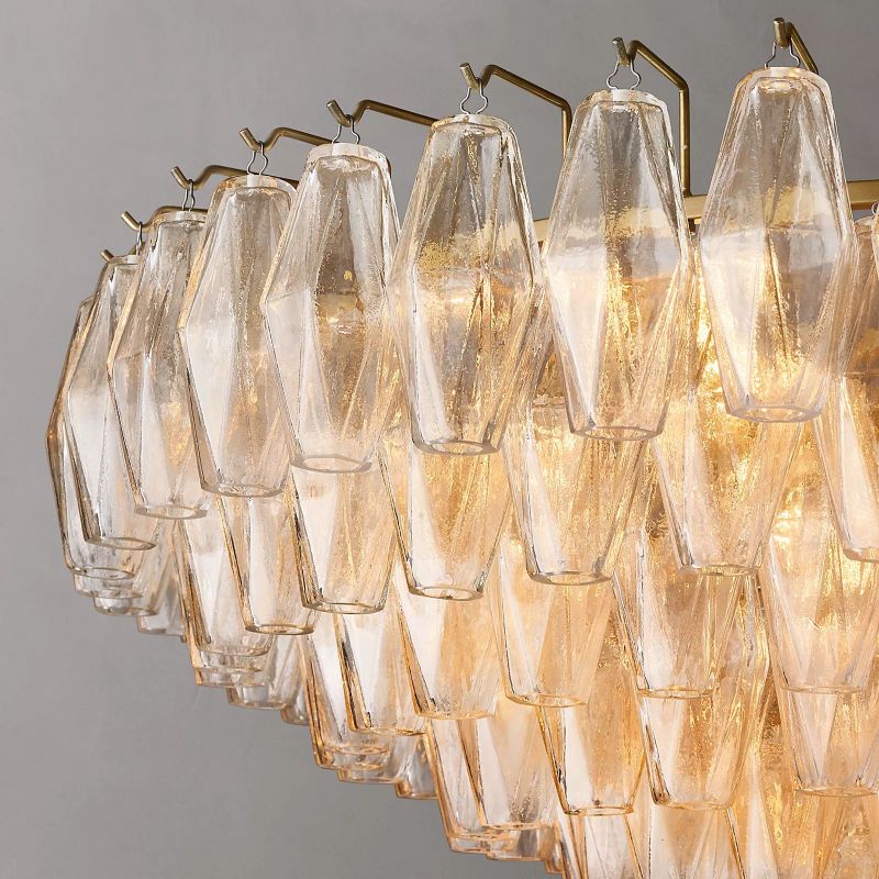 Chiara Glass Multi-Tier Round Chandelier 47" - Franing