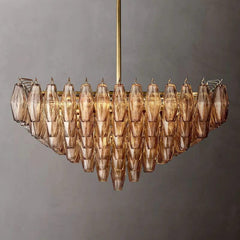 Chiara Glass Multi-Tier Square Chandelier 32"SQ - Franing