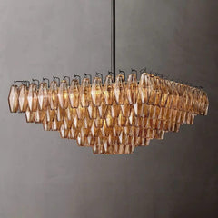 Chiara Glass Multi-Tier Square Chandelier 32"SQ - Franing