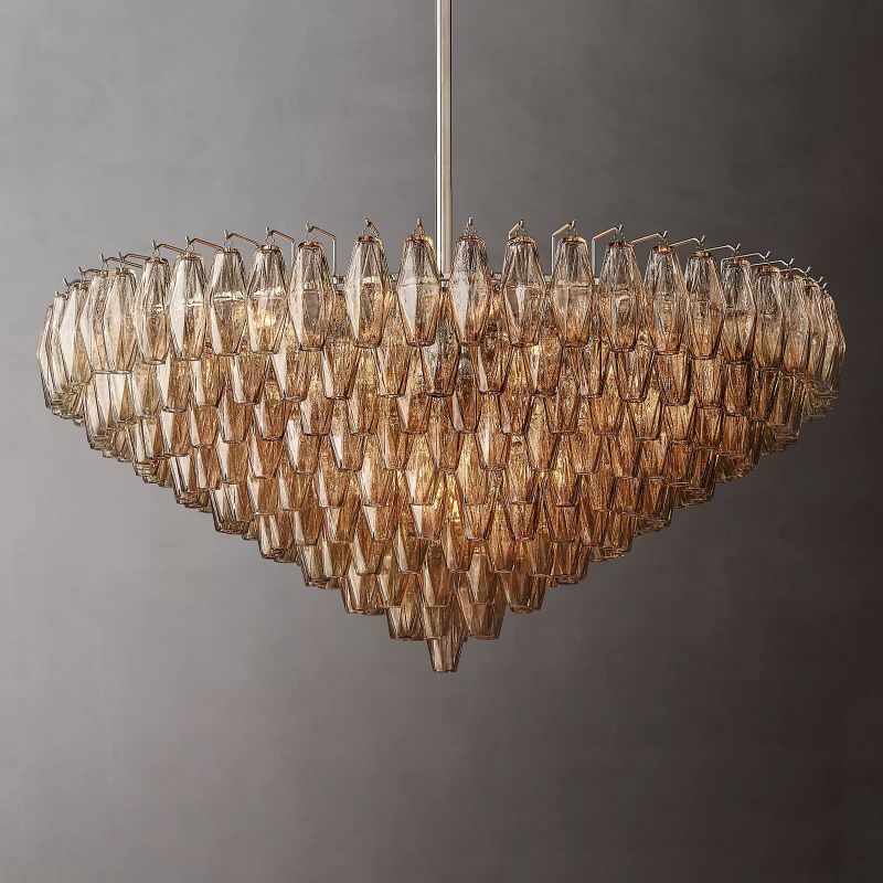 Chiara Glass Multi-Tier Round Chandelier 47" - Franing