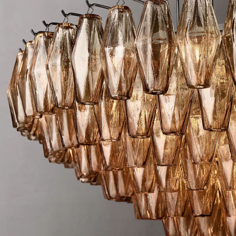 Chiara Glass Multi-Tier Round Chandelier 47" - Franing