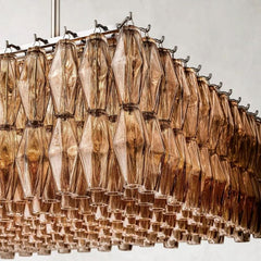 Chiara Smoke Glass Rectangular Chandelier 74" - Franing