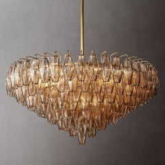 Chiara Smoke Glass Tiered Round Chandelier 37" - Franing