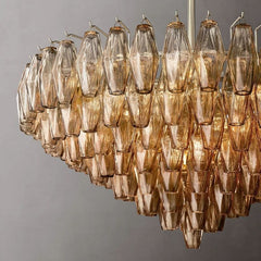 Chiara Smoke Glass Tiered Round Chandelier 37" - Franing