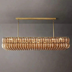 Chiara Smoke Glass Rectangular Chandelier 74" - Franing