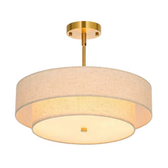 Stylish Drum Living Room Fabric Pendant Light - Franing