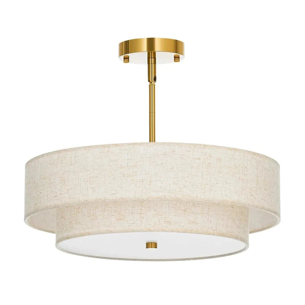 Stylish Drum Living Room Fabric Pendant Light - Franing