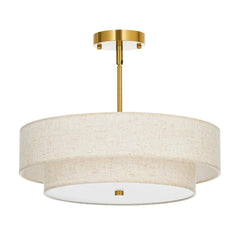 Stylish Drum Living Room Fabric Pendant Light - Franing