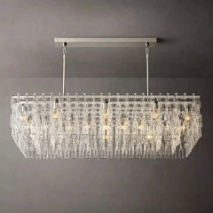 Mariogold Multi-Tier Crystal Chain Rectangular Chandelier 60" - Franing