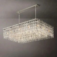 Mariogold Multi-Tier Crystal Chain Rectangular Chandelier 60" - Franing