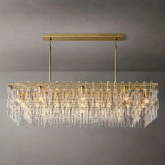 Mariogold Multi-Tier Crystal Chain Rectangular Chandelier 60" - Franing