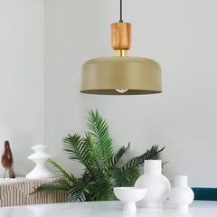 Modern Wood and Brass Adjustable Metal Chandelier - Franing