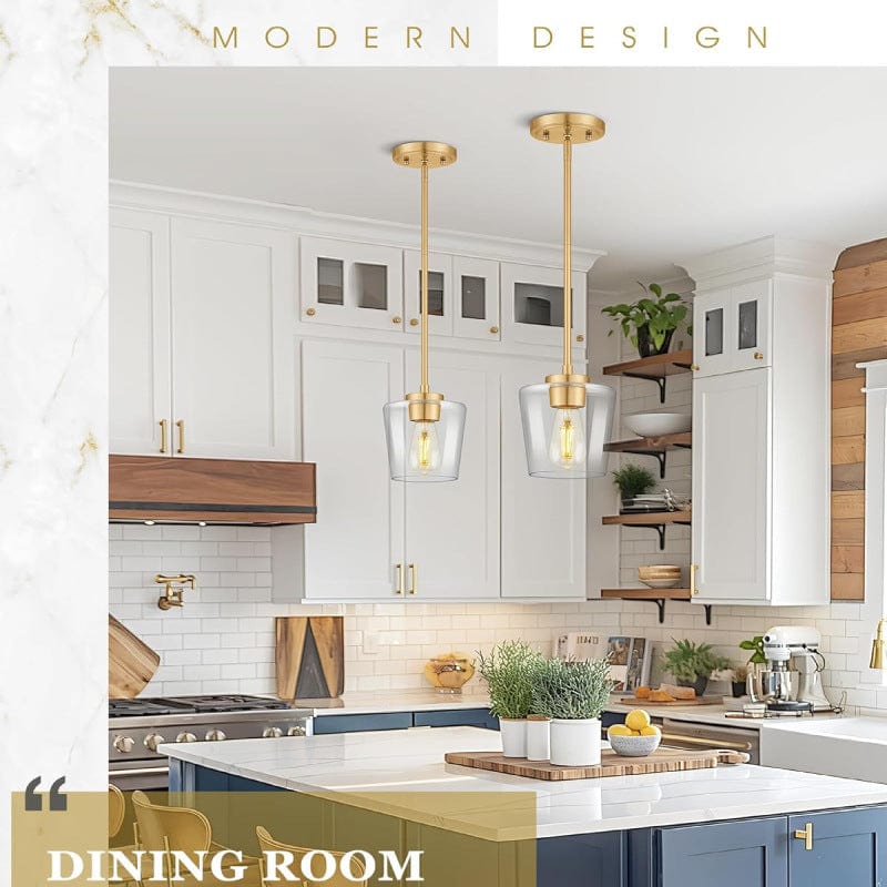 Z-Lite Joliet Olde Brass Modern Teardrop Mini Pendant Light with Clear Glass pendant - Franing