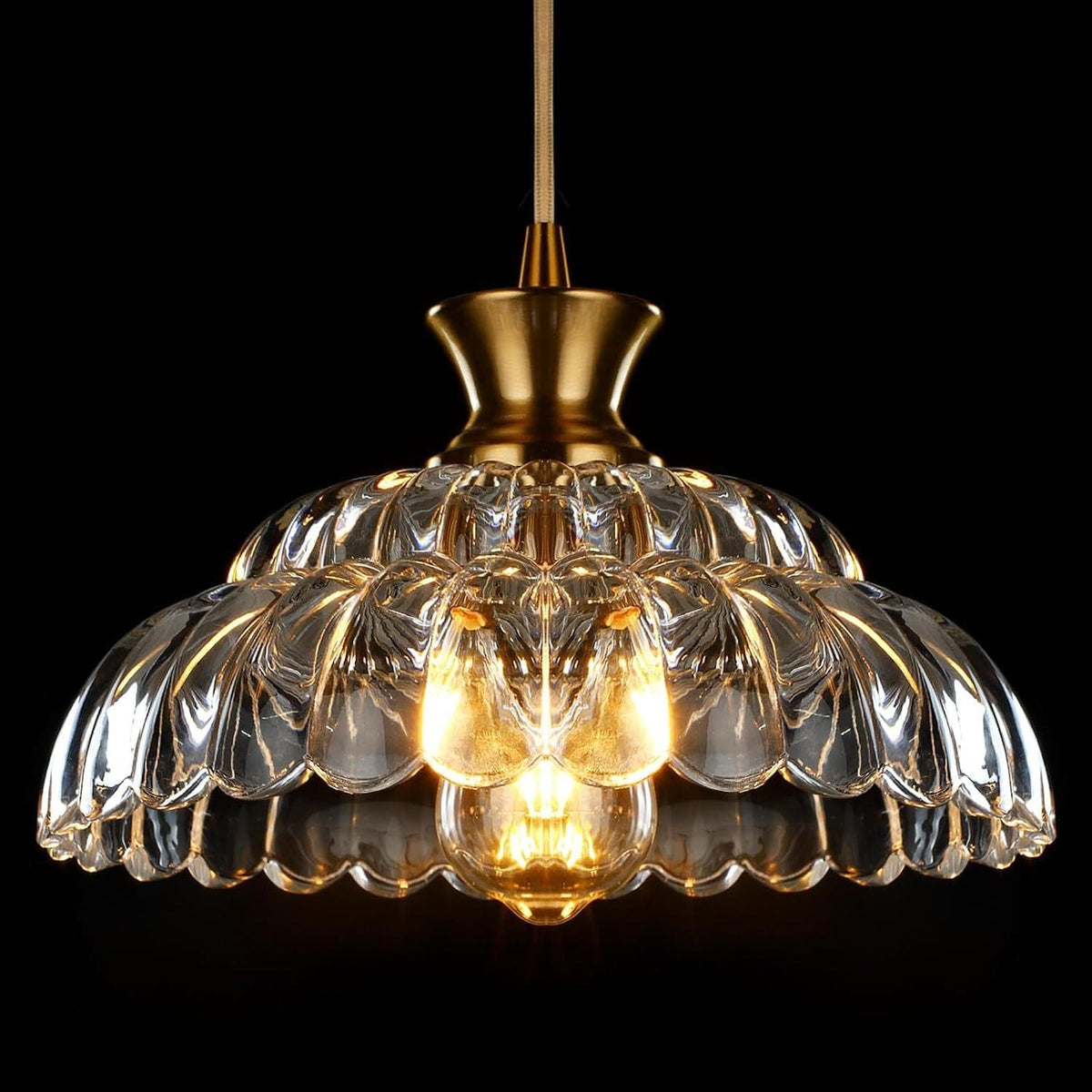 Vintage Gold Petal Glass Bedroom Light, Elegant Modern Fixture  pendant - Franing
