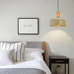 Modern Wood and Brass Adjustable Metal Chandelier - Franing