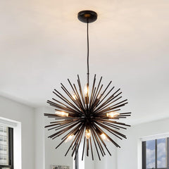OMUNIN 9-Light Sputnik Chandelier, Mid-Century Starburst Design, Modern Pendant Light - Franing
