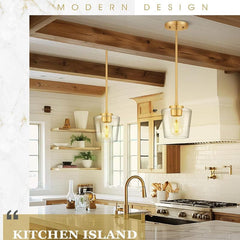 Z-Lite Joliet Olde Brass Modern Teardrop Mini Pendant Light with Clear Glass pendant - Franing