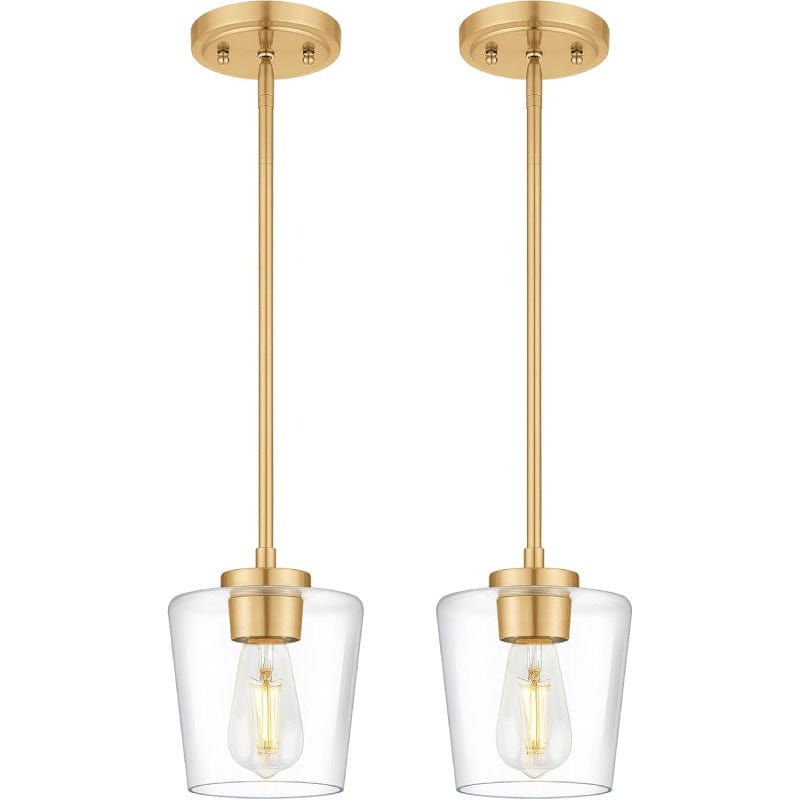 Z-Lite Joliet Olde Brass Modern Teardrop Mini Pendant Light with Clear Glass pendant - Franing